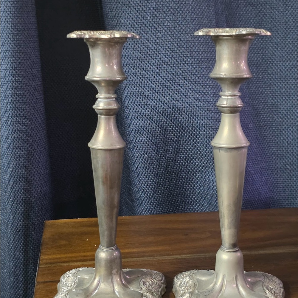 Elegant Silver Plated Candlesticks